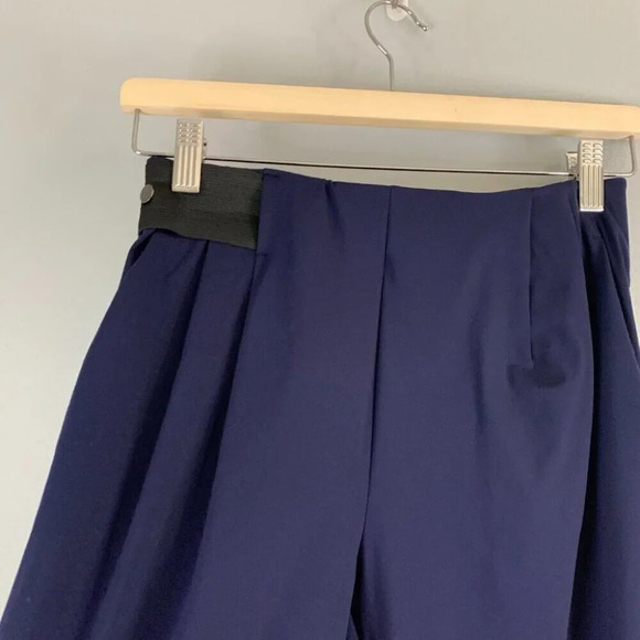 ADAY Women's Turn It Up Pants Navy Blue Dress Trouser High Rise Straight Leg XS - Picture 2 of 13